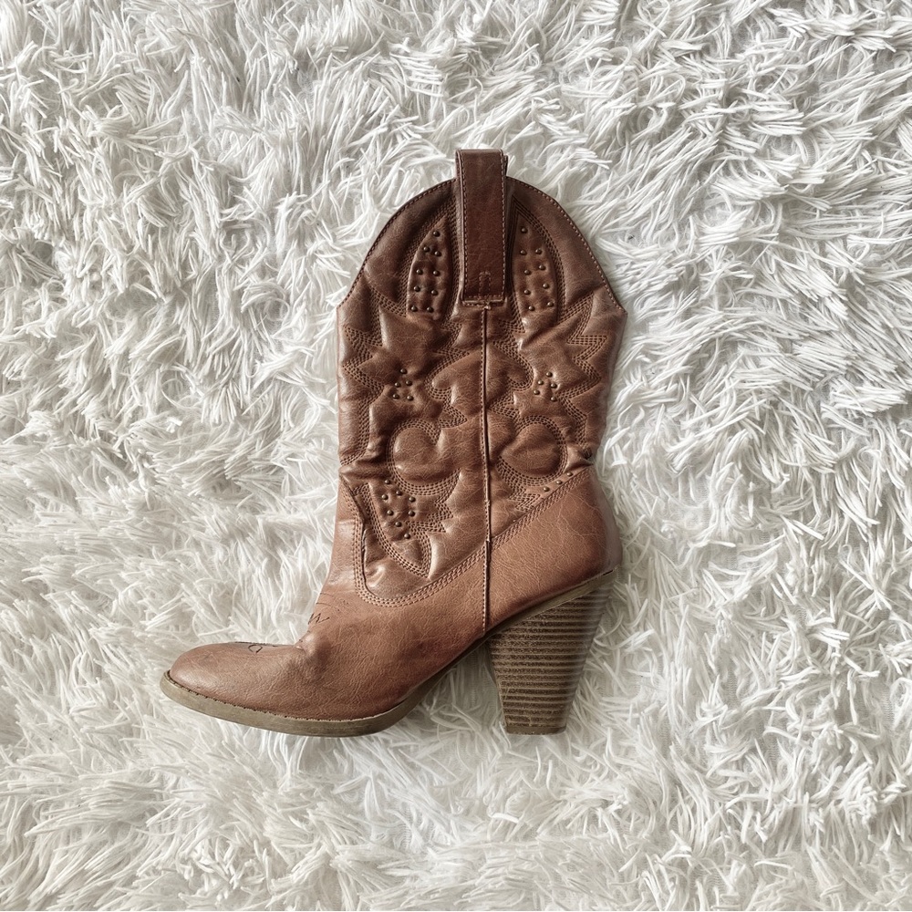 Brown cowboy boots